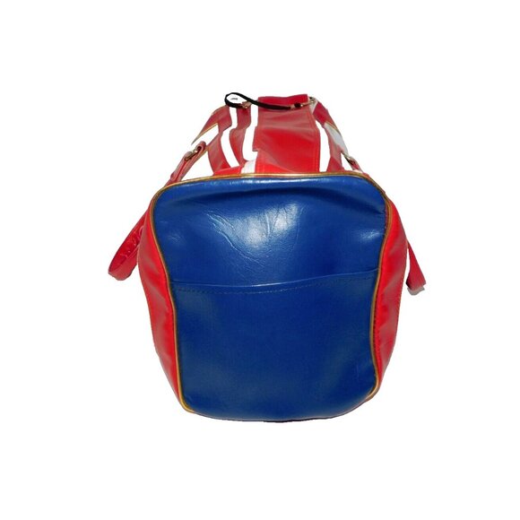 Vintage Ben Hogan Golf Tour Duffle Travel Gym Bag Red White Blue Vinyl - Picture 12 of 13